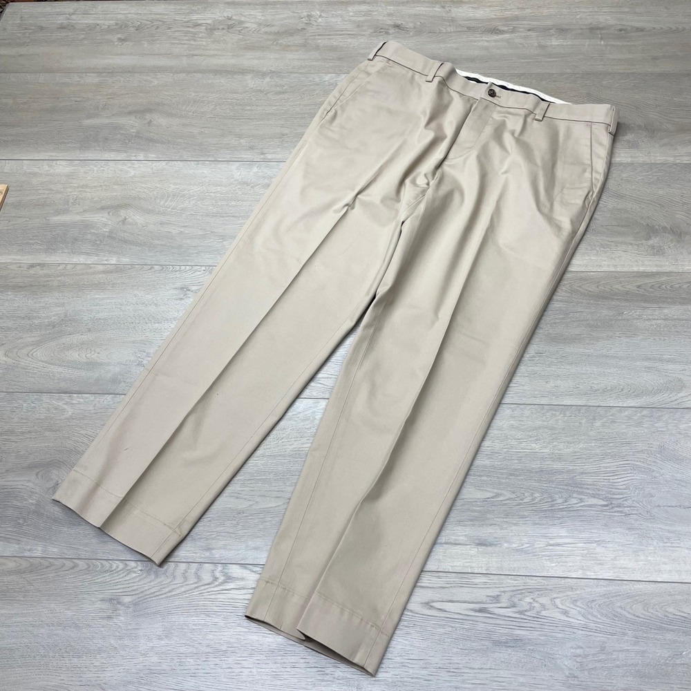 Brooks Brothers Advantage Chino Pants Mens 38x30 Tan Regular Fit Stretch Cotton